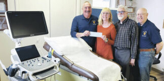 
			
				                                Shown at the check presentation are, from left, Jack Marchese, Knights of Columbus Council 6440 Life Program director; Valerie White, Shine Center director; Michael Miller, Shine Center Chairman of the Board; and Bob Murphy, Knights of Columbus Council 6440 Advocate.
 
			
		